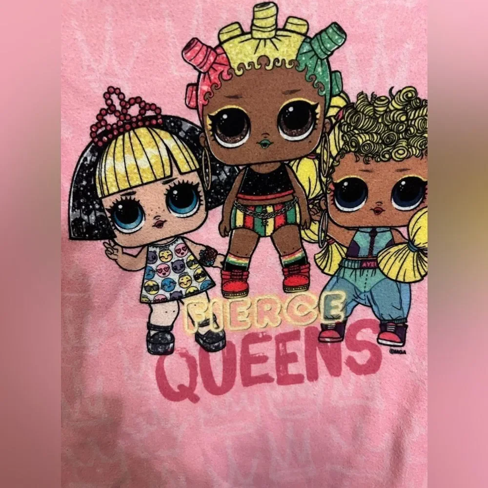 LOL DOLLS QUEENS 2 PIECE FLANNEL PAJAMAS GIRLS SIZE 7-8